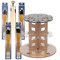 Mezzo Rotating Paint Brush Storage Rack with Mimik Hog Set of 17 Professional Brushes -Synthetic Hog Hair Paint Brush Set for All Paint Types with Brush Drying Carousel - Holds Up to 28 Brushes